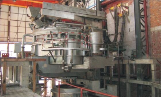 Forno elétrico de arco excêntrico com batida inferior